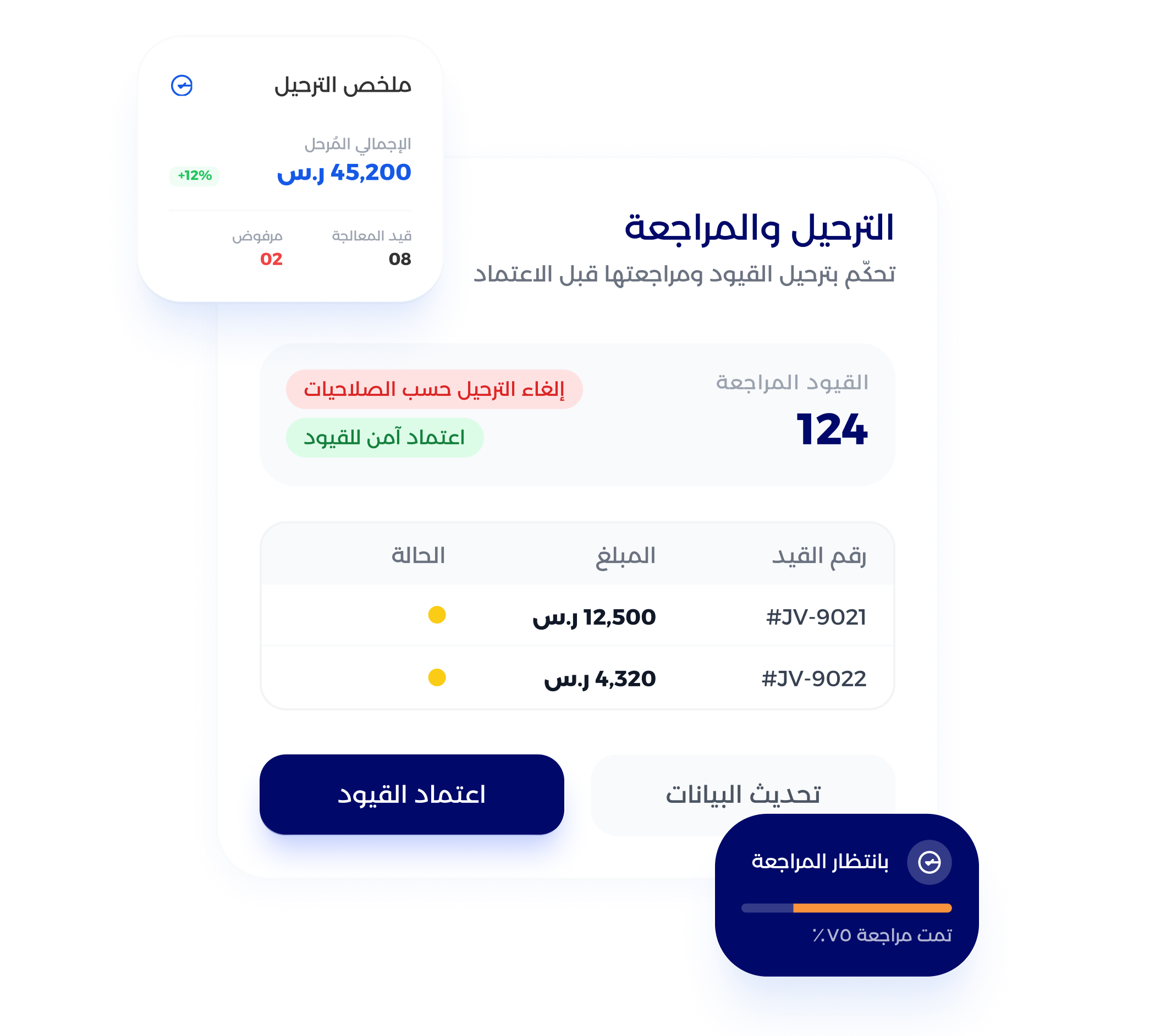 شاشة تكامل المحاسبة مع هيئة الزكاة ZATCA