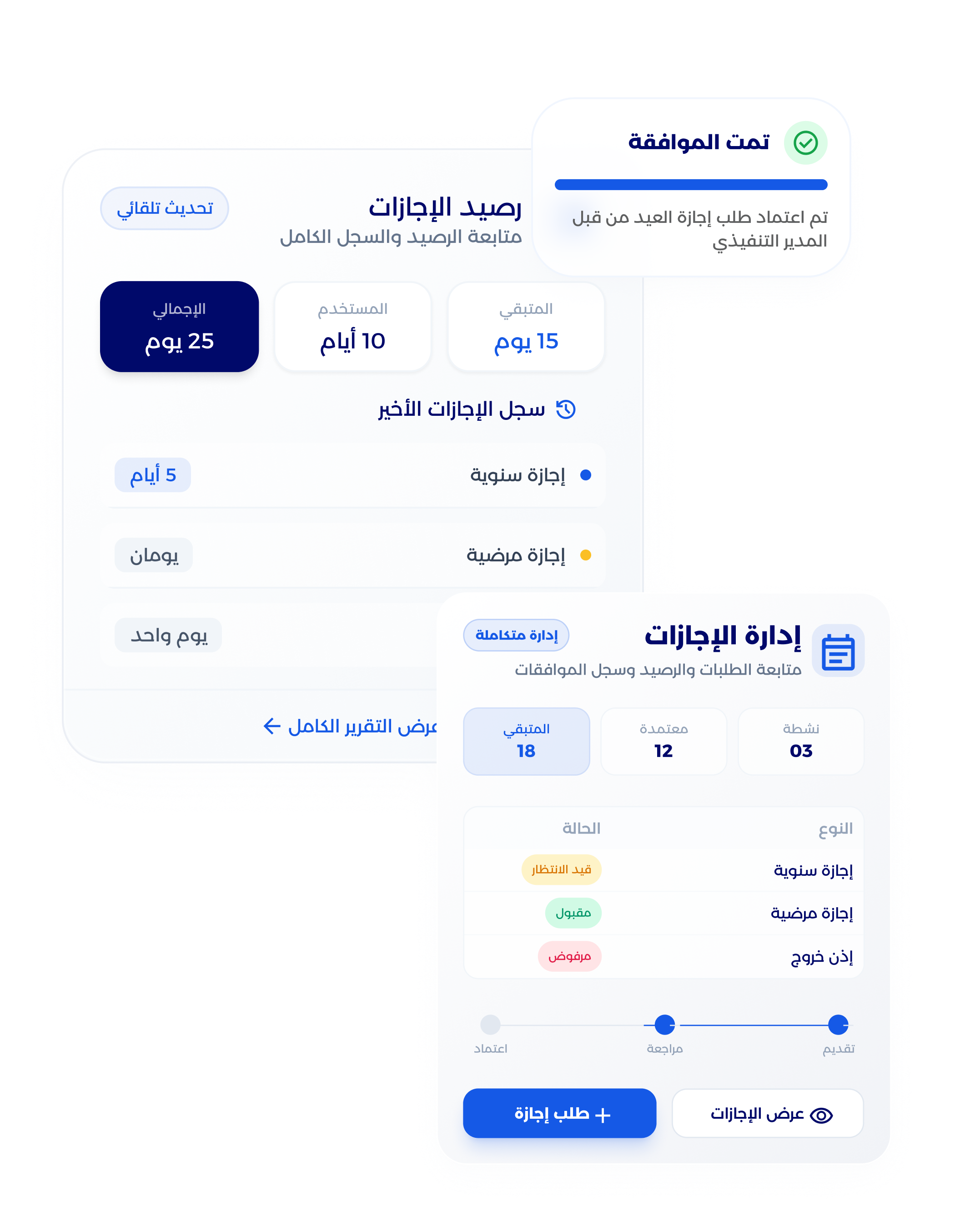 شاشة تقييم أداء الموظفين وتقارير HR